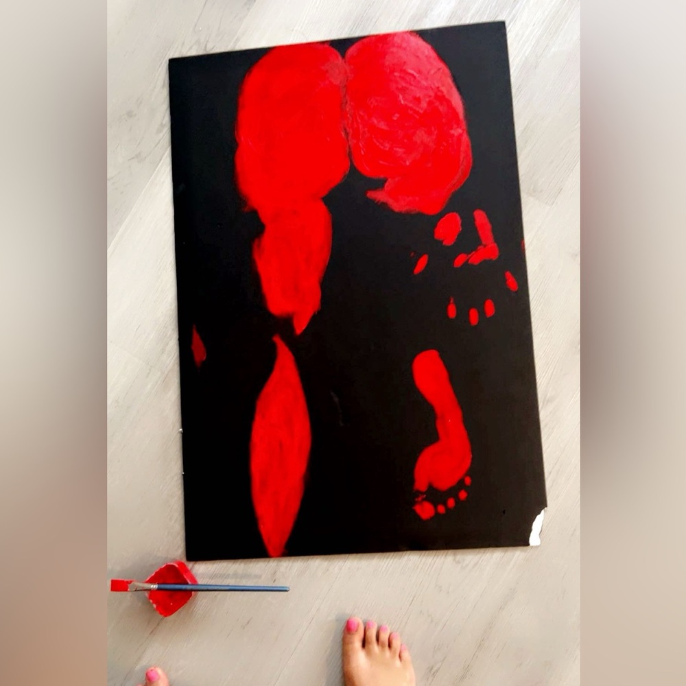 My body Abstract Red and Black Canvas Art Paintings